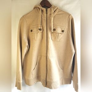 Lauren Ralph Lauren Woman's Tan Fleece Full Zip Hoodie Jacket Size 1X